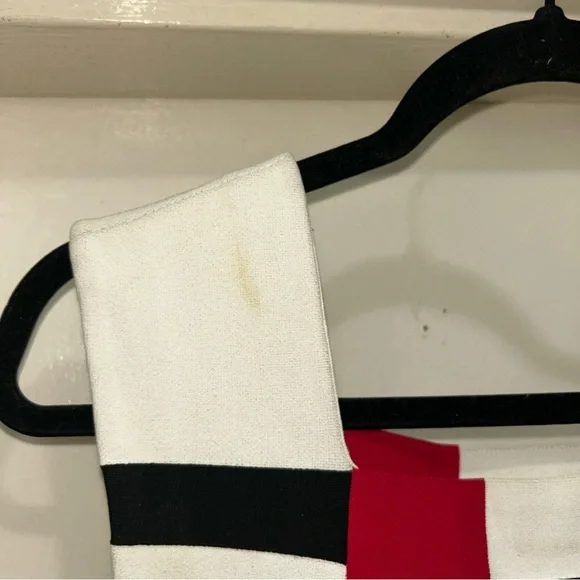 Alaia Red and White Midi Dress